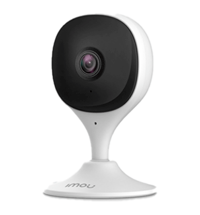 Cámara WiFi de 2MP con micrófono integrado, detección de humanos, visión nocturna IR de 10m, alarmas de eventos y sonido anormal, y ranura para MicroSD.